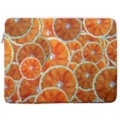 Oranges Patterns Tropical Fruits, Citrus Fruits 17  Vertical Laptop Sleeve Case With Pocket