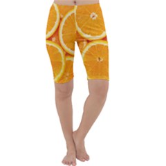 Oranges Textures, Close-up, Tropical Fruits, Citrus Fruits, Fruits Cropped Leggings 