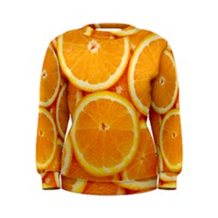 Oranges Textures, Close-up, Tropical Fruits, Citrus Fruits, Fruits Women s Sweatshirt