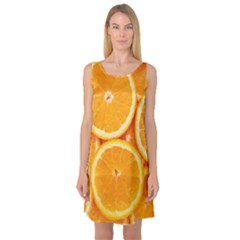 Oranges Textures, Close-up, Tropical Fruits, Citrus Fruits, Fruits Sleeveless Satin Nightdress