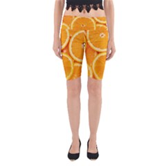 Oranges Textures, Close-up, Tropical Fruits, Citrus Fruits, Fruits Yoga Cropped Leggings