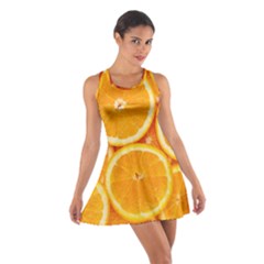 Oranges Textures, Close-up, Tropical Fruits, Citrus Fruits, Fruits Cotton Racerback Dress by nateshop
