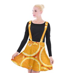 Oranges Textures, Close-up, Tropical Fruits, Citrus Fruits, Fruits Suspender Skater Skirt