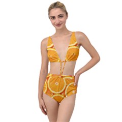 Oranges Textures, Close-up, Tropical Fruits, Citrus Fruits, Fruits Tied Up Two Piece Swimsuit