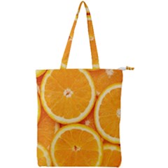 Oranges Textures, Close-up, Tropical Fruits, Citrus Fruits, Fruits Double Zip Up Tote Bag