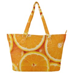 Oranges Textures, Close-up, Tropical Fruits, Citrus Fruits, Fruits Full Print Shoulder Bag by nateshop