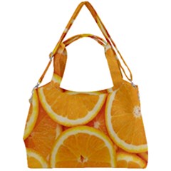 Oranges Textures, Close-up, Tropical Fruits, Citrus Fruits, Fruits Double Compartment Shoulder Bag by nateshop