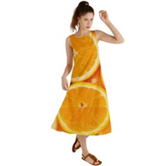 Oranges Textures, Close-up, Tropical Fruits, Citrus Fruits, Fruits Summer Maxi Dress by nateshop