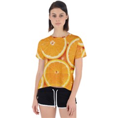 Oranges Textures, Close-up, Tropical Fruits, Citrus Fruits, Fruits Open Back Sport T-Shirt