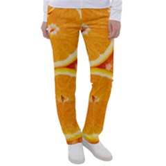 Oranges Textures, Close-up, Tropical Fruits, Citrus Fruits, Fruits Women s Casual Pants