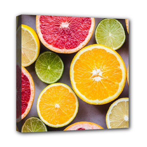 Oranges, Grapefruits, Lemons, Limes, Fruits Mini Canvas 8  X 8  (stretched) by nateshop