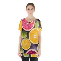 Oranges, Grapefruits, Lemons, Limes, Fruits Skirt Hem Sports Top