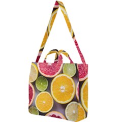 Oranges, Grapefruits, Lemons, Limes, Fruits Square Shoulder Tote Bag