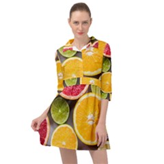 Oranges, Grapefruits, Lemons, Limes, Fruits Mini Skater Shirt Dress