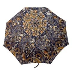 Paisley Texture, Floral Ornament Texture Folding Umbrellas by nateshop