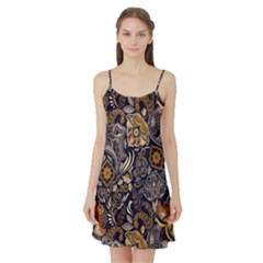 Paisley Texture, Floral Ornament Texture Satin Night Slip