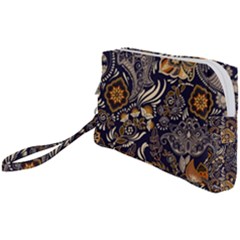 Paisley Texture, Floral Ornament Texture Wristlet Pouch Bag (small) by nateshop