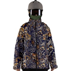 Paisley Texture, Floral Ornament Texture Men s Zip Ski And Snowboard Waterproof Breathable Jacket by nateshop
