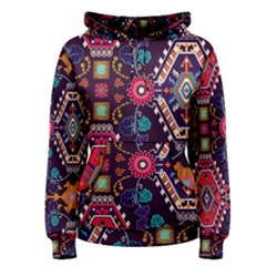 Pattern, Ornament, Motif, Colorful Women s Pullover Hoodie by nateshop