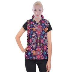 Pattern, Ornament, Motif, Colorful Women s Button Up Vest