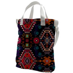 Pattern, Ornament, Motif, Colorful Canvas Messenger Bag