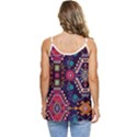 Pattern, Ornament, Motif, Colorful Casual Spaghetti Strap Chiffon Top View4