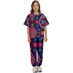 Pattern, Ornament, Motif, Colorful Kids  T-shirt And Pants Sports Set by nateshop