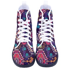 Pattern, Ornament, Motif, Colorful Kid s High-top Canvas Sneakers by nateshop