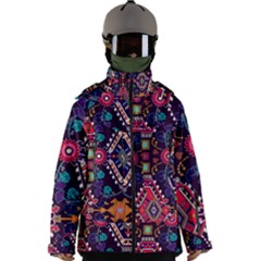 Pattern, Ornament, Motif, Colorful Men s Zip Ski And Snowboard Waterproof Breathable Jacket by nateshop