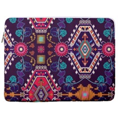 Pattern, Ornament, Motif, Colorful 17  Vertical Laptop Sleeve Case With Pocket
