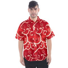 Patterns, Corazones, Texture, Red, Men s Short Sleeve Shirt