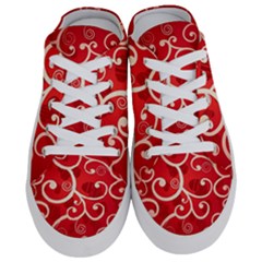 Patterns, Corazones, Texture, Red, Half Slippers by nateshop