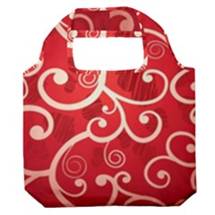 Patterns, Corazones, Texture, Red, Premium Foldable Grocery Recycle Bag by nateshop