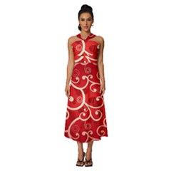 Patterns, Corazones, Texture, Red, Sleeveless Cross Front Cocktail Midi Chiffon Dress by nateshop