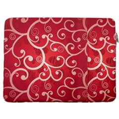 Patterns, Corazones, Texture, Red, 17  Vertical Laptop Sleeve Case With Pocket