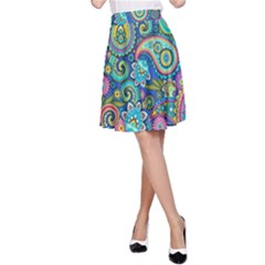 Patterns, Green Background, Texture A-line Skirt by nateshop