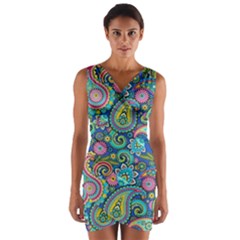 Patterns, Green Background, Texture Wrap Front Bodycon Dress