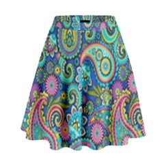 Patterns, Green Background, Texture High Waist Skirt by nateshop