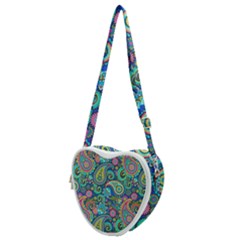 Patterns, Green Background, Texture Heart Shoulder Bag