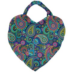 Patterns, Green Background, Texture Giant Heart Shaped Tote by nateshop