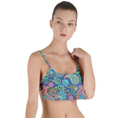 Patterns, Green Background, Texture Layered Top Bikini Top  by nateshop