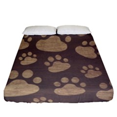 Paws Patterns, Creative, Footprints Patterns Fitted Sheet (queen Size) by nateshop