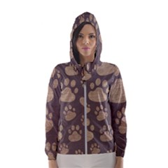 Paws Patterns, Creative, Footprints Patterns Women s Hooded Windbreaker by nateshop