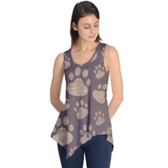 Paws Patterns, Creative, Footprints Patterns Sleeveless Tunic by nateshop