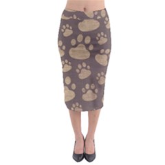Paws Patterns, Creative, Footprints Patterns Midi Pencil Skirt