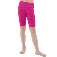 Pink Pattern, Abstract, Background, Bright, Desenho Kids  Mid Length Swim Shorts