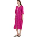 Pink Pattern, Abstract, Background, Bright, Desenho Women s Cotton 3/4 Sleeve Nightgown View2