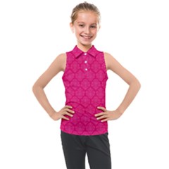 Pink Pattern, Abstract, Background, Bright, Desenho Kids  Sleeveless Polo T-shirt