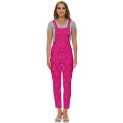 Pink Pattern, Abstract, Background, Bright, Desenho Women s Pinafore Overalls Jumpsuit