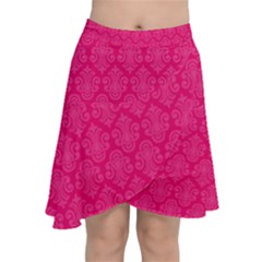 Pink Pattern, Abstract, Background, Bright, Desenho Chiffon Wrap Front Skirt